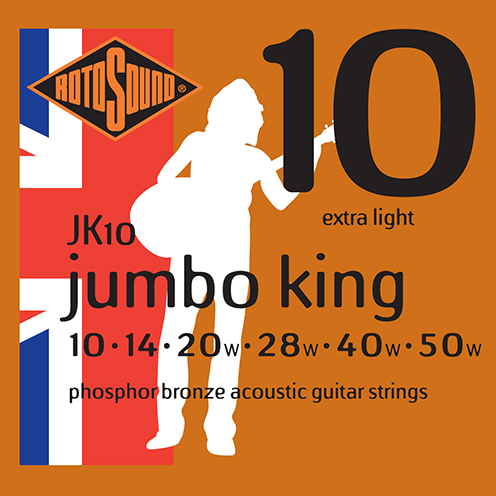 jk10 Rotosound Jumbo King Acoustic phosphor bronze guitar strings long life platinum flattop string