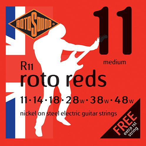 r11 Rotosound Roto nickel wound electric guitar strings. Best quality affordable giutar string for rock pop country metal funk blues