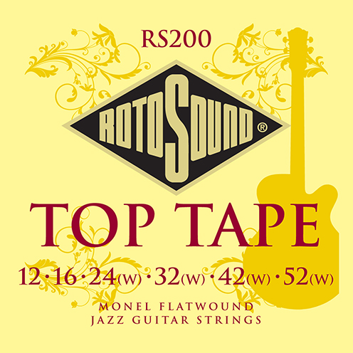 rs200 Rotosound monel flatwound electric jazz guitar strings flat wound tapewound 12 52 stings srings giutar set pack archtop best