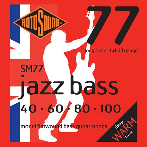 Rotosound SM77 Jazz Bass strings. Steel Monel nickel flatwound round wound jazzbass bass wire precision jazz Rickenbacker 4003 John Entwistle bajo guitare rock jazz standard gauge regular warm full