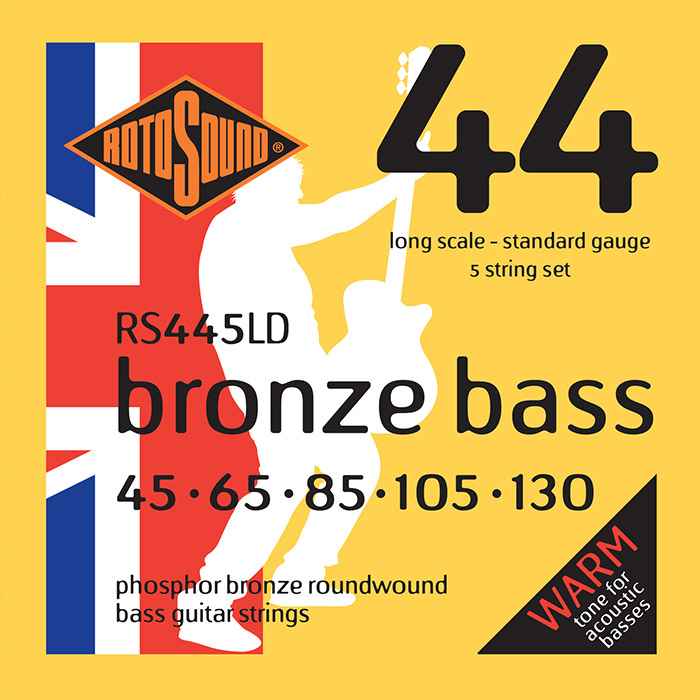45 65 85 105 Rotosound Bronze Bass Jeu de cordes pour basse Bronze phosphoreux Filet rond Tirant standard Import Royaume Uni 