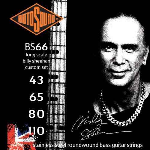 Rotosound BS66 Billy Sheehan Custom Set stainless steel roundwound bass guitar strings gitar stings srings