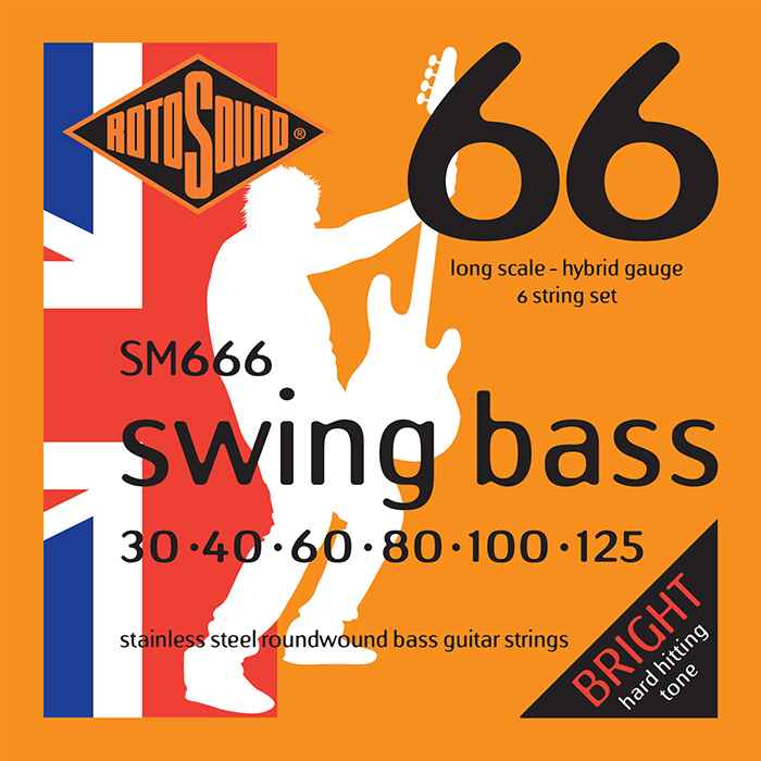 SM666 6 string hybrid Swing Bass 66 6string bass guitar set of string 30 125 gauge bright stainless steel tone roundwound round wound