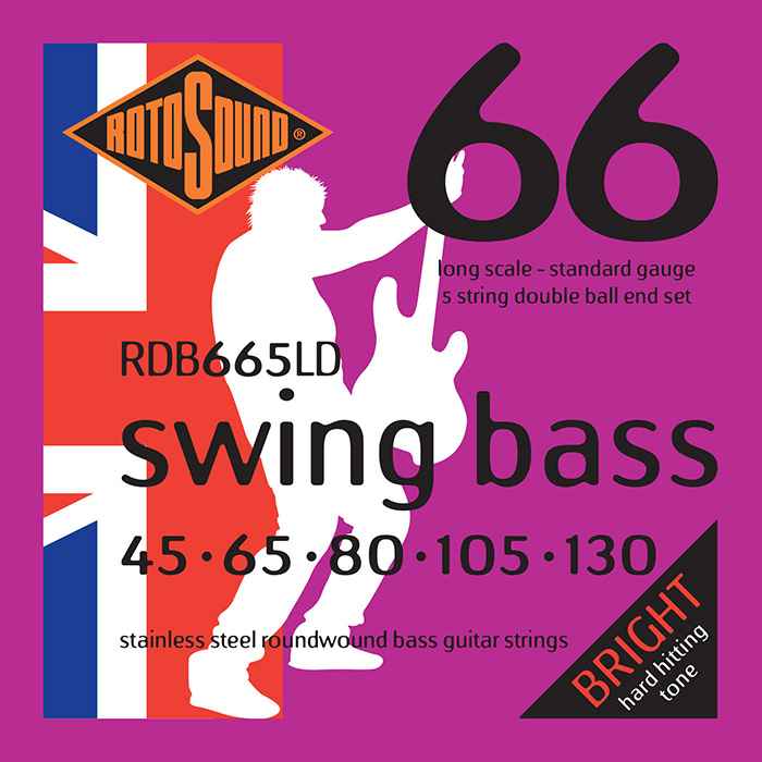 RDB665LD 5 string 5string Double Ball End double ballend doubleball Rotosound RDB665 LD Swing Bass strings. Steel roundwound round wound swingbass bass wire precision jazz Rickenbacker 4003 John Entwistle bajo guitare rock metal standard gauge regular bright