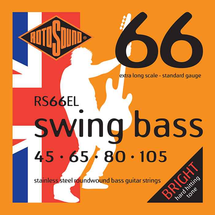 RS66EL Rotosound RS66 EL Swing Bass extra long scale bas guitar strings. Steel roundwound round wound swingbass bass wire precision jazz Rickenbacker 4003 John Entwistle bajo guitare rock metal standard gauge regular bright