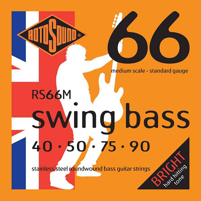 RS66M Rotosound RS66 M Swing Bass medium scale bas guitar strings. Steel roundwound round wound swingbass bass wire precision jazz Rickenbacker 4003 John Entwistle bajo guitare rock metal standard gauge regular bright