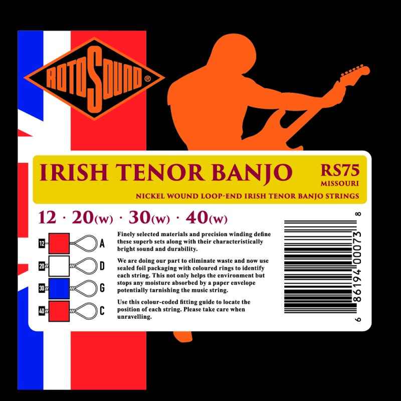 RS75 Missouri Irish Tenor Banjo strings packaging