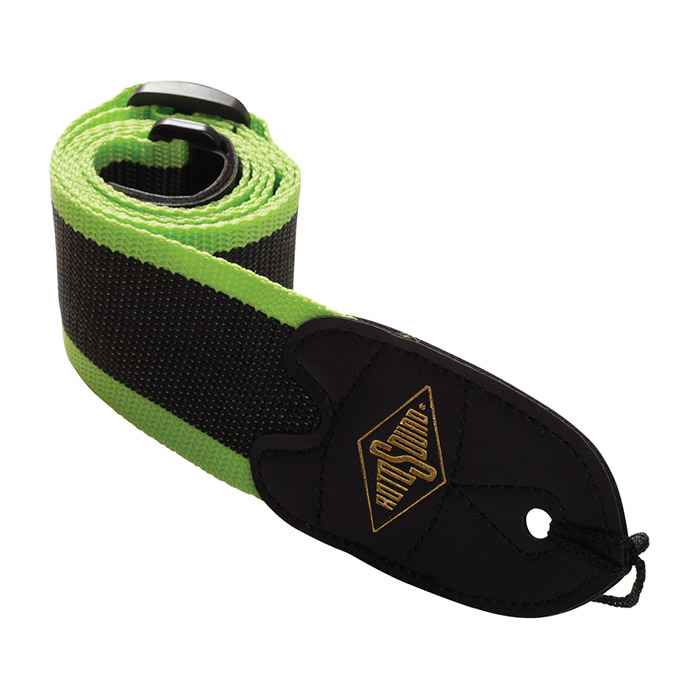 Rotosound STR11 webbing guitar strap black/green