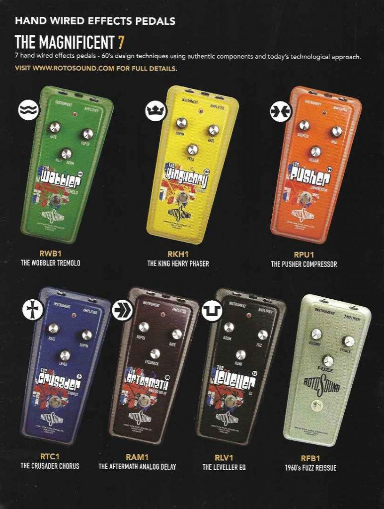 Rotosound Pedals catalogue page