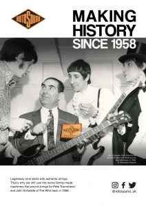 Rotosound Making History Advert Design The Who John Entwistle Pete Townshend British Steel Swing Bass 66 bass guitar strings iconic legendary guitarist bassist advertising campaign