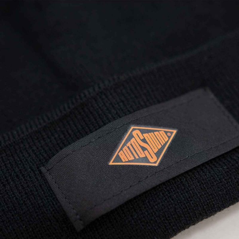 Rotosound Black Patch Beanie Hat merchandise apparel detail