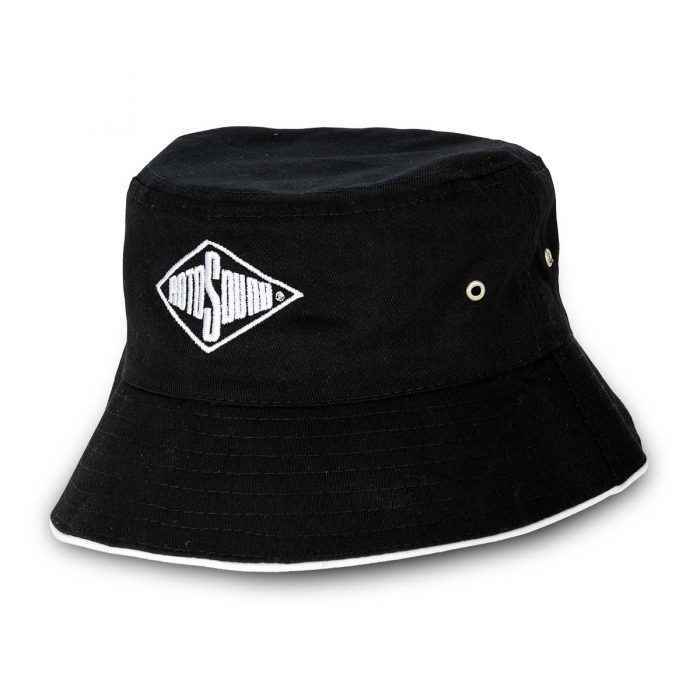 Black Bucket Hat with Rotosound Strings logo summer merchandise sunhat