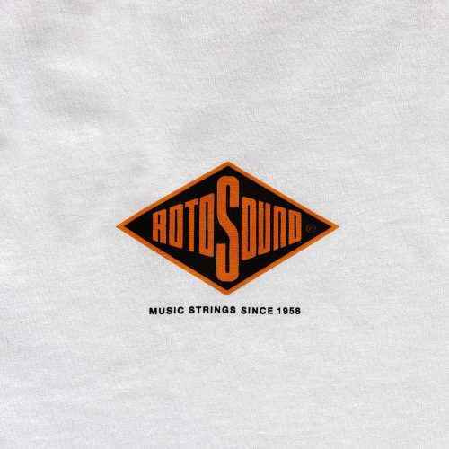 Rotosound White T-shirt back on white square detail