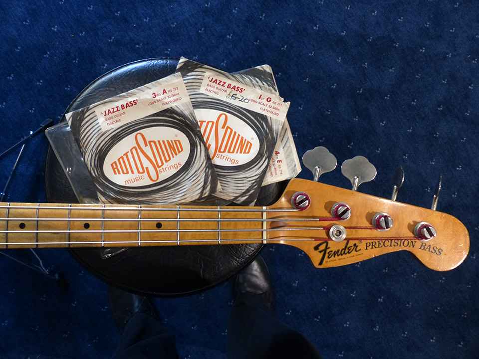 vintage jazz bass with Rotosound strings