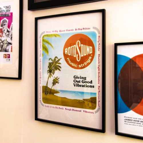 Art print Rotosound Giving Out Good Vibrations poster retro vintage 1970s music artwork