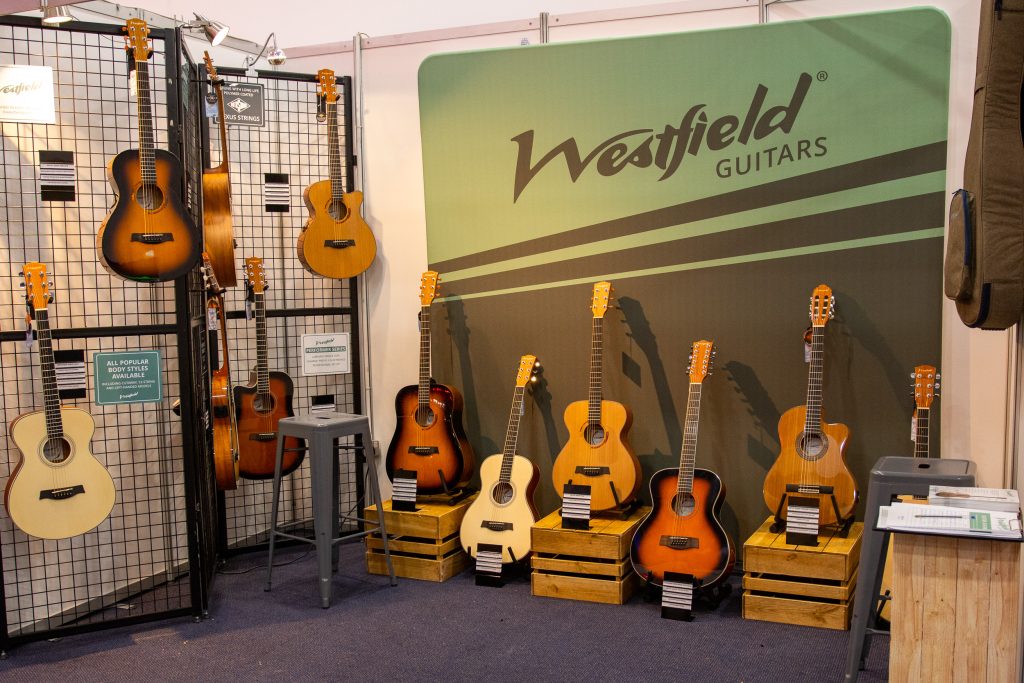 Westfield Guitars stand at the Birmingham Guitar Show 2022