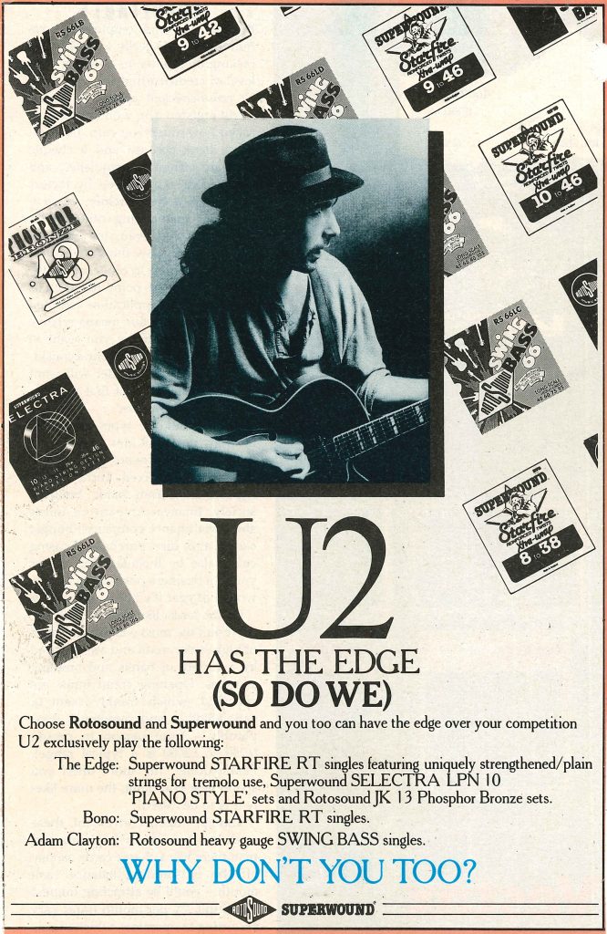 The Edge Rotosound strings Advert