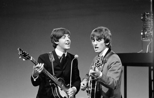 The Beatles Paul McCartney and George Harrison in June 5 1964. Photo credit VARA