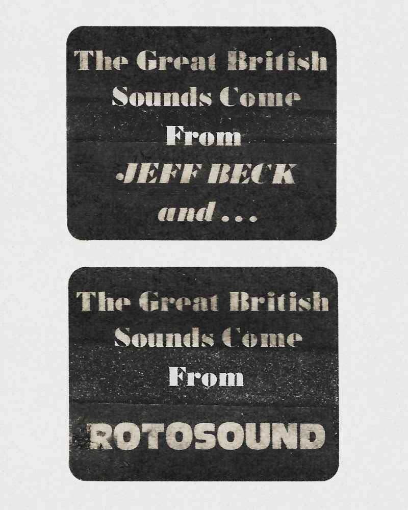 Jeff Beck guitar strings advert • Rotosound Music Strings