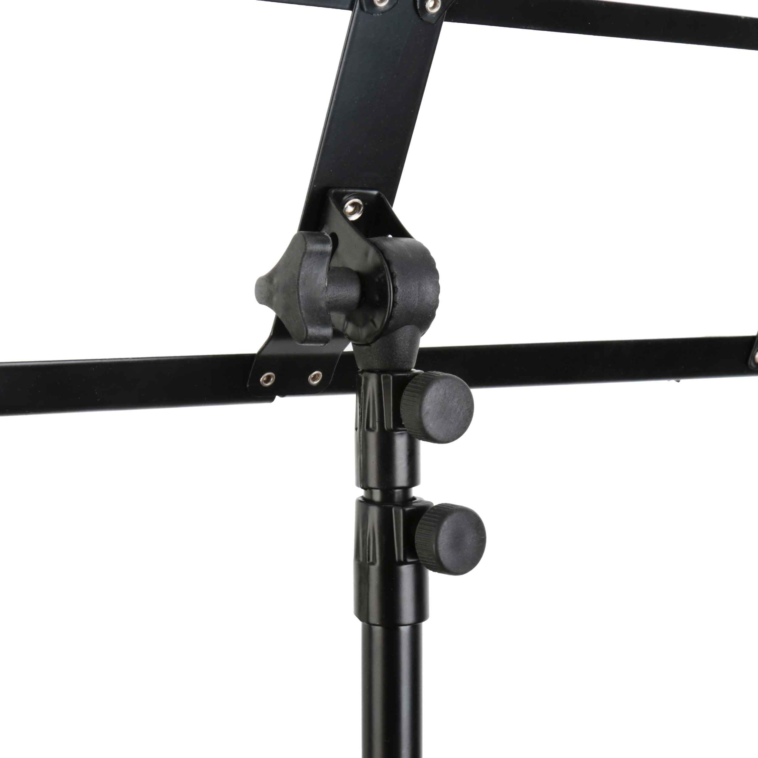 RSMS-100 detail Rotosound folding sheet music stand. Black metal