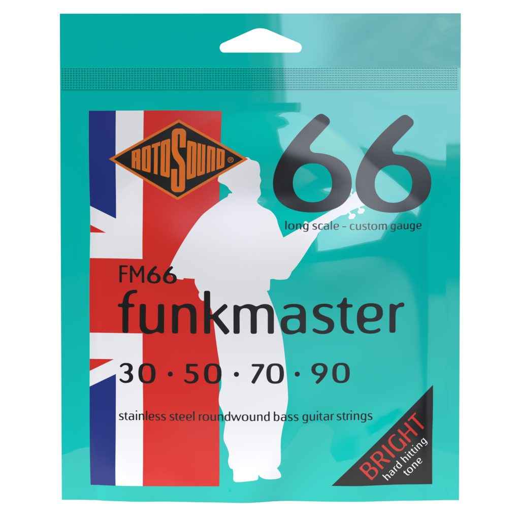 Rotosound strings Funkmaster 66 roundwound stainless steel wound Mark King slapbass slap bass guitar pack set FM66