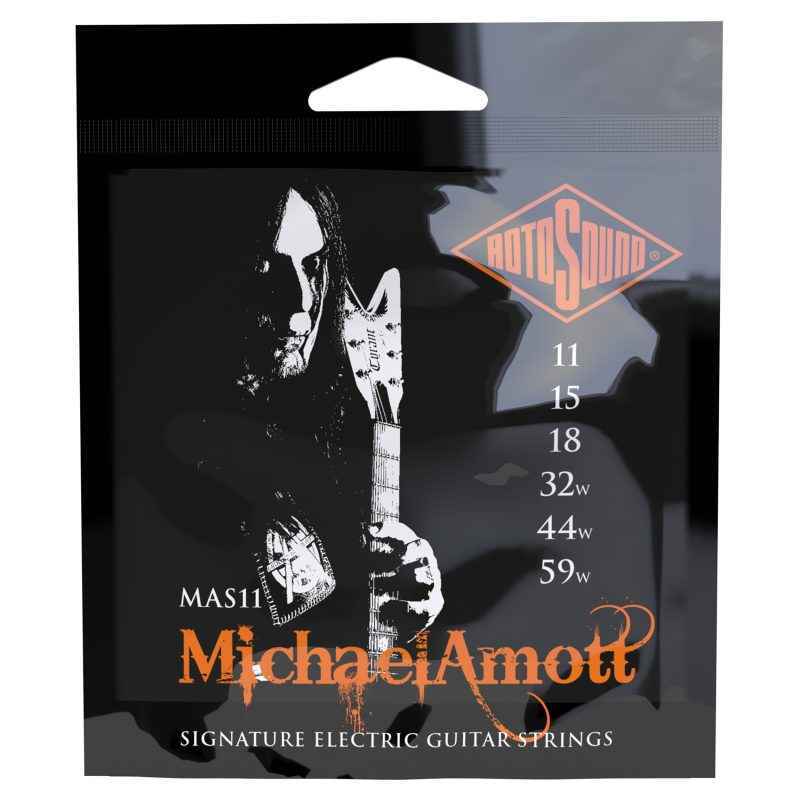 MAS11 Rotosound Roto Michael Amott Signature MAS 11 Nickel regular medium Light Top Heavy Bottom Hybrid Gauge Electric Guitar Strings giutar guage stings srings rock palm muting 11-59 drop tuning metal rock