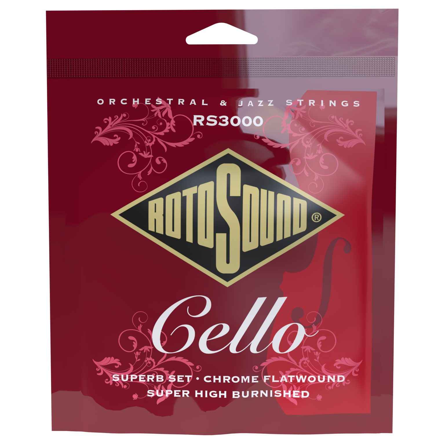 Professional Cello Chrome Flatwound Set • Rotosound Music Strings
