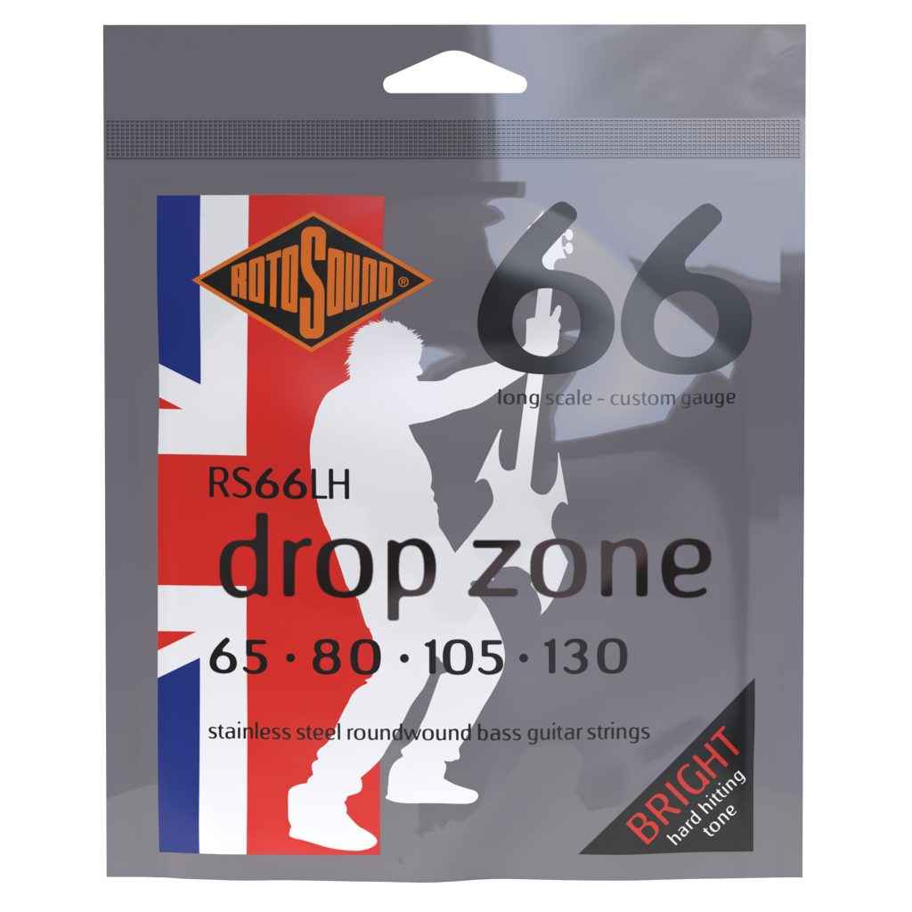 Rotosound strings Drop Zone 66 roundwound drop tuning droptune steel wound bass guitar pack set RS66LH