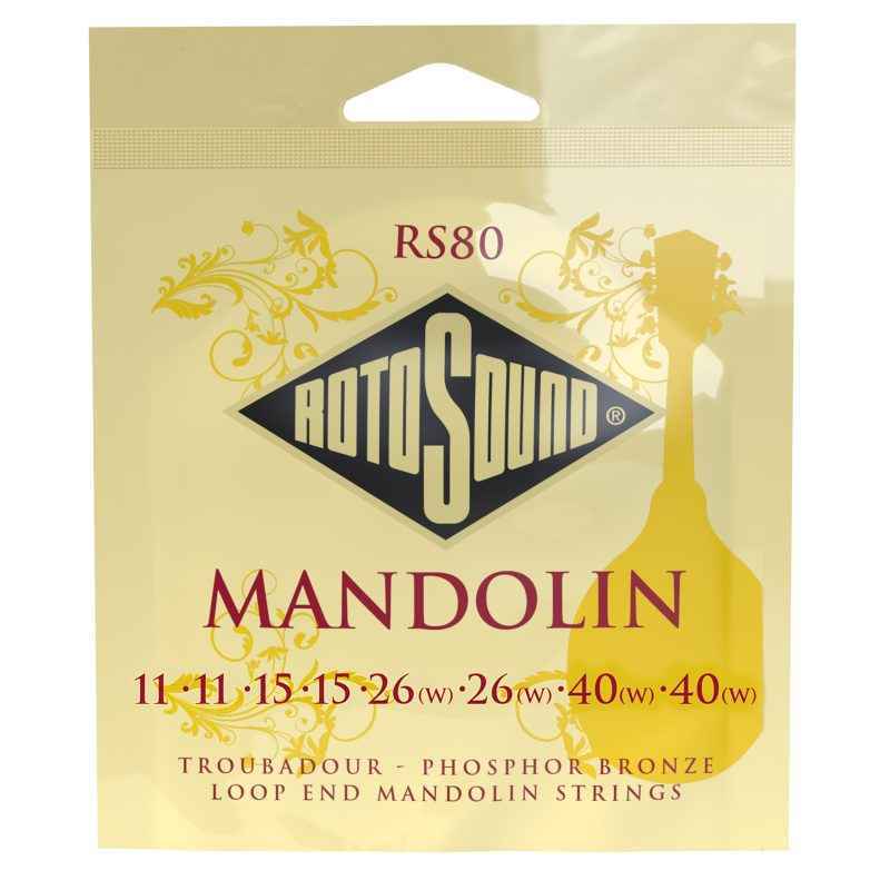 RS80 Rotosound Troubadour Mandolin strings. Phosphor bronze loop end