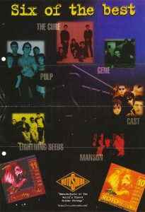 Six of the Best Rotosound advert circa 2000. Lightning Seeds, Pulp, The Cure, Cast, Mansun