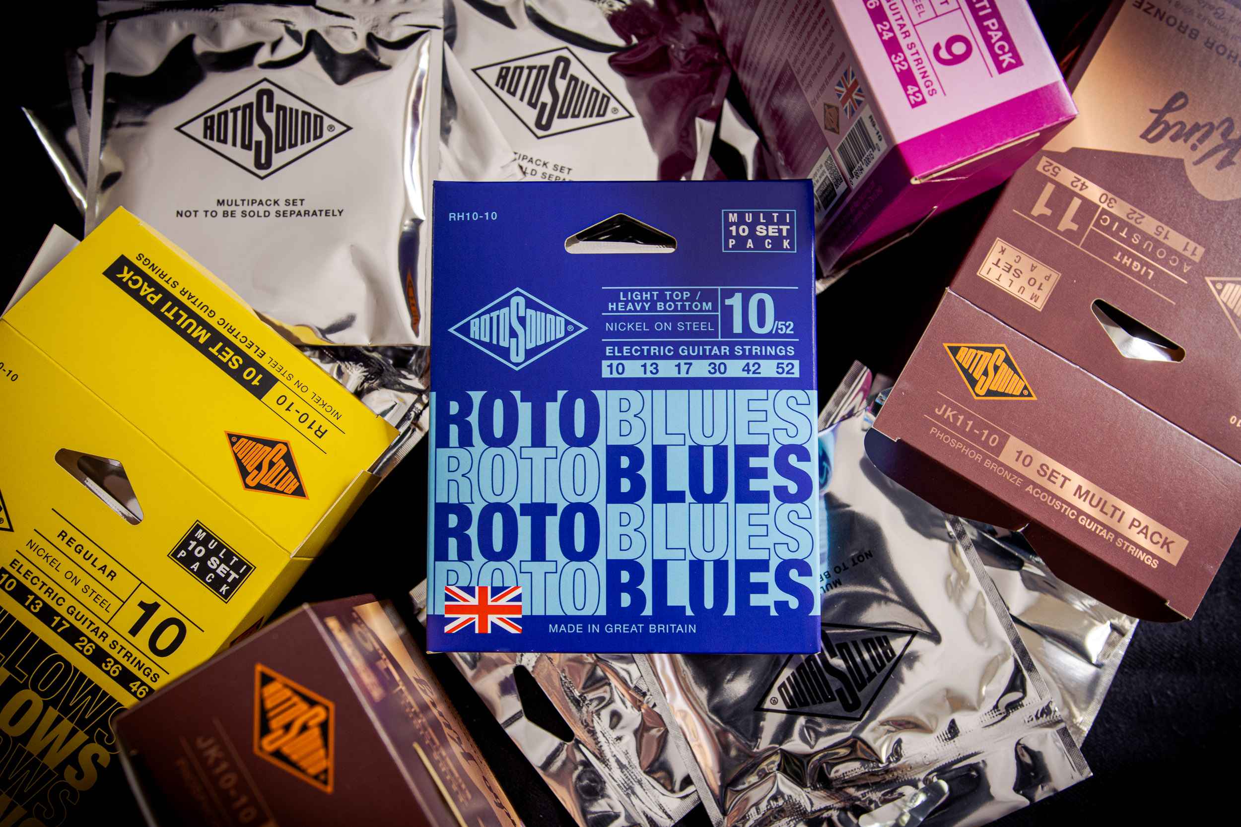 Roto Blues Rotosound 10 set multipacks pile