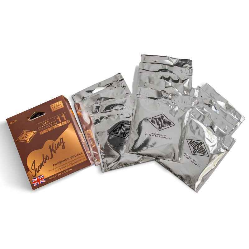 JK11-10 Multipack Rotosound Jumbo King Phosphor Bronze Acoustic Guitar Strings