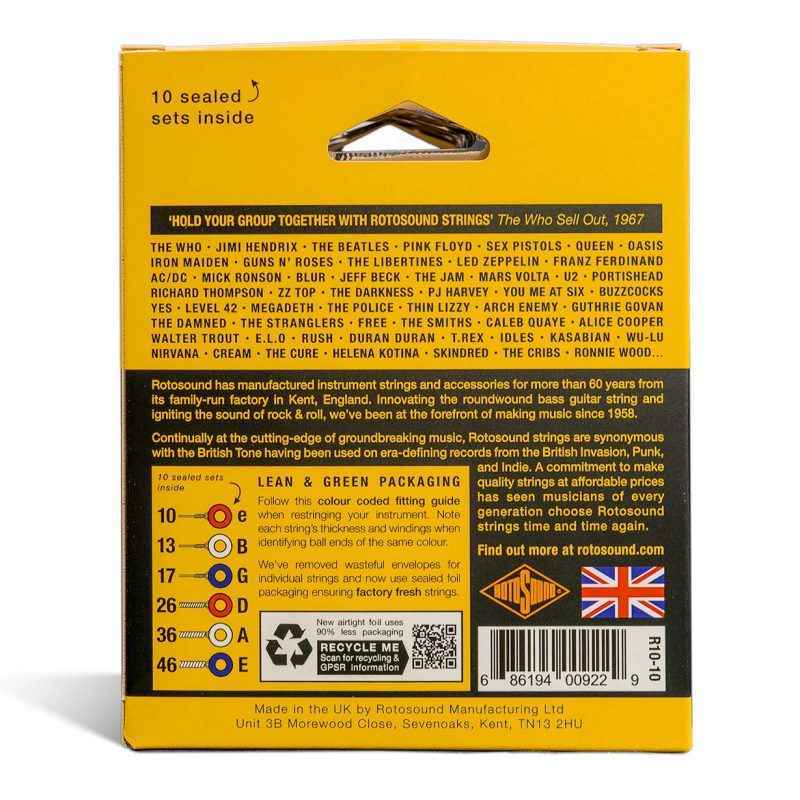 Roto Yellows R10-10 Multipack Rotosound Electric Guitar Strings
